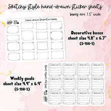 Load image into Gallery viewer, New Release Sketchy Hand-Drawn decorative boxes planner (S-150+)