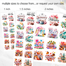 Load image into Gallery viewer, New Release Deco Months of the Year planner calendar stickers            (S-118-7)