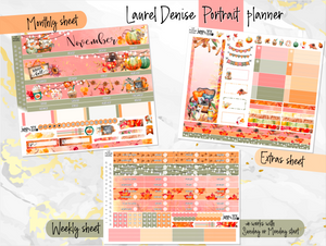 November Thanksgiving Bliss -for Laurel Denise Planner stickers - Portrait, Mini, Vertical, Horizontal & Project