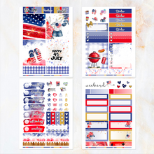 Load image into Gallery viewer, July Freedom - POCKET Mini Weekly Kit Planner stickers