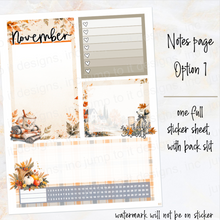 Load image into Gallery viewer, New Release November Thankful Hearts Notes monthly sticker -25/26 Erin Condren Vertical Horizontal 7"x9", Happy Planner Classic, Mini &amp; Big