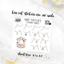 Load image into Gallery viewer, May Tiptoes Corner Swags planner stickers          (S-141-6)