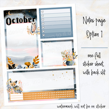 Load image into Gallery viewer, New Release October Mist Notes monthly sticker -25/26 Erin Condren Vertical Horizontal 7"x9", Happy Planner Classic, Mini &amp; Big