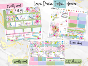 May Spring Bouquet -for Laurel Denise Planner stickers - Portrait, Mini, Vertical, Horizontal & Project