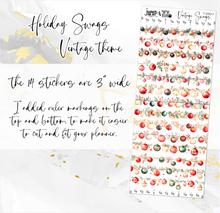 Load image into Gallery viewer, Vintage themed Holiday Christmas Swags sheet - planner stickers          (T-250-7)