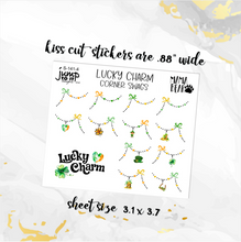Load image into Gallery viewer, New Release March Lucky Charm Corner Swags planner stickers          (S-141-4)