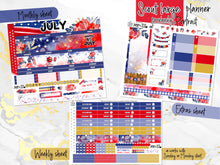 Load image into Gallery viewer, July Freedom -for Laurel Denise Planner stickers -Scout/Portrait, Anne/Vertical, Nancy/Horizontal, Rose/Project &amp; Mini