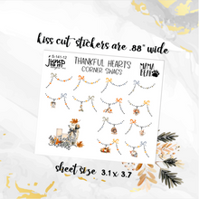Load image into Gallery viewer, New Release November Thankful Hearts Corner Swags planner stickers          (S-141-12)