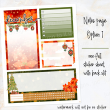 Load image into Gallery viewer, New Release December Poinsettia Glow Notes monthly sticker -25/26 Erin Condren Vertical Horizontal 7"x9", Happy Planner Classic, Mini &amp; Big