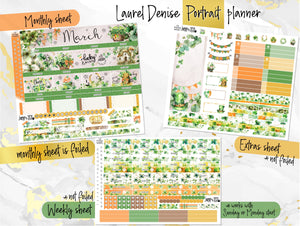 March Shamrock Dreams FOIL -for Laurel Denise Planner stickers - Portrait, Mini, Vertical, Horizontal & Project