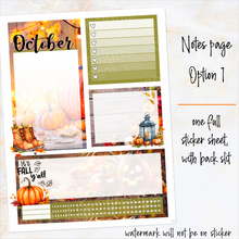 Load image into Gallery viewer, October Rustic  Notes monthly sticker - Erin Condren Vertical Horizontal 7&quot;x9&quot;, Happy Planner Classic, Mini &amp; Big