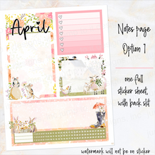 Load image into Gallery viewer, April Country Spring Notes monthly sticker -25/26 Erin Condren Vertical Horizontal 7"x9", Happy Planner Classic, Mini &amp; Big