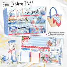 Load image into Gallery viewer, New Release August Hamptons FOILED monthly - Erin Condren Vertical Horizontal 7"x9"