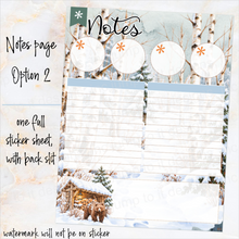 Load image into Gallery viewer, New Release January Snowy Hollow Notes monthly sticker -Erin Condren Vertical Horizontal 7"x9", Happy Planner Classic, Mini &amp; Big (Copy)