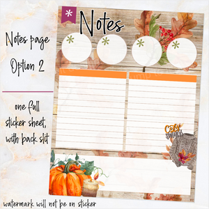 November Spice Notes monthly sticker - Erin Condren Vertical Horizontal 7"x9", Happy Planner Classic, Mini & Big
