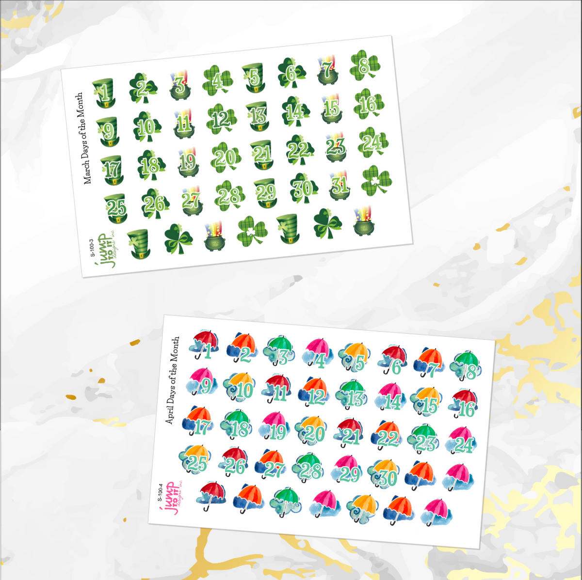 Counting Days Sticker Days of the Month / Countdown planner calendar stickers (S-100+) – Jump ...