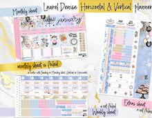 Load image into Gallery viewer, January Midnight Kisses NYE FOIL -for Laurel Denise Planner stickers - Portrait, Mini, Vertical, Horizontal &amp; Project
