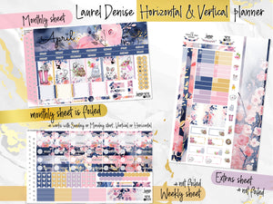 April Spring Blush FOIL -for Laurel Denise Planner stickers - Portrait, Mini, Vertical, Horizontal & Project