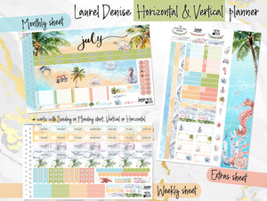 July Lazy Days -for Laurel Denise Planner stickers - Portrait, Mini, Vertical, Horizontal & Project