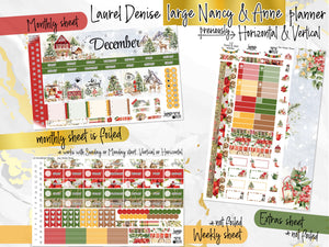 New Release December Winter Pines FOIL for Laurel Denise Planner stickers - Scout/Portrait, Anne/Vertical, Nancy/Horizontal, Small/Mini