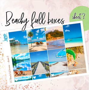 Beachy summer full boxes - planner stickers Erin Condren Happy Planner