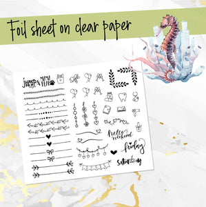 July Lazy Days FOILED monthly - Erin Condren Vertical Horizontal 7"x9", Happy Planner Classic