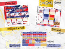 Load image into Gallery viewer, July Freedom FOIL -for Laurel Denise Planner stickers -Scout/Portrait, Anne/Vertical, Nancy/Horizontal, Small/Mini