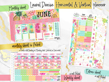 Load image into Gallery viewer, June Hello Summer FOIL -for Laurel Denise Planner stickers - Portrait, Mini, Vertical, Horizontal &amp; Project