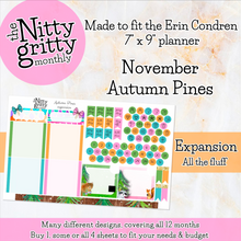 Load image into Gallery viewer, November Autumn Pines - The Nitty Gritty Monthly - Erin Condren Vertical Horizontal