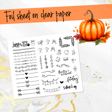 Load image into Gallery viewer, October Rustic  FOILED monthly - Erin Condren Vertical Horizontal 7&quot;x9&quot;