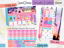 Load image into Gallery viewer, August Sunset in Paradise -for Laurel Denise Planner stickers - Portrait, Mini, Vertical, Horizontal &amp; Project