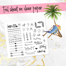 Load image into Gallery viewer, New Release August Sunset in Paradise FOILED monthly - Erin Condren Vertical Horizontal 7"x9"