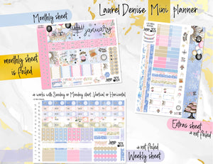 January Midnight Kisses NYE FOIL -for Laurel Denise Planner stickers - Portrait, Mini, Vertical, Horizontal & Project