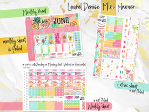 June Hello Summer FOIL -for Laurel Denise Planner stickers - Portrait, Mini, Vertical, Horizontal & Project