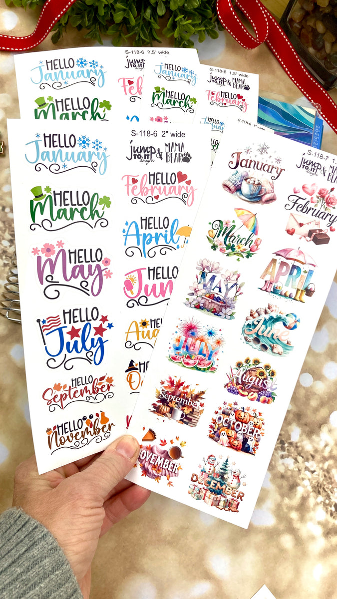 Deco Months of the Year planner calendar stickers (S-118-7) – Jump To ...