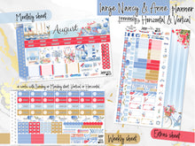 Load image into Gallery viewer, New Release August Hamptons -for Laurel Denise Planner stickers -Scout/Portrait, Anne/Vertical, Nancy/Horizontal, Rose/Project &amp; Mini