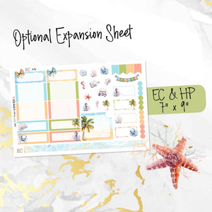 July Lazy Days FOILED monthly - Erin Condren Vertical Horizontal 7"x9", Happy Planner Classic