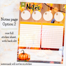 Load image into Gallery viewer, October Rustic  NEW25/26 Notes monthly sticker - Erin Condren Vertical Horizontal 7x9