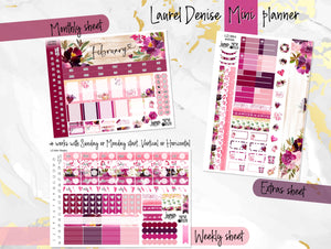 February Forever Love -for Laurel Denise Planner stickers - Portrait, Mini, Vertical, Horizontal & Project