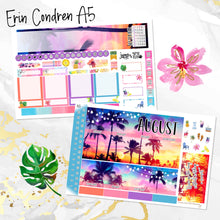 Load image into Gallery viewer, New Release August Sunset in Paradise monthly - Erin Condren Vertical Horizontal 7"x9", Happy Planner Classic, Mini &amp; Big