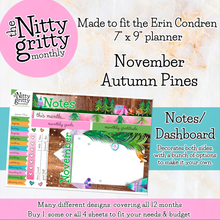 Load image into Gallery viewer, November Autumn Pines - The Nitty Gritty Monthly - Erin Condren Vertical Horizontal