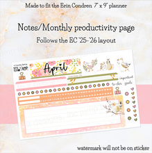 Load image into Gallery viewer, April Country Spring Notes monthly sticker -25/26 Erin Condren Vertical Horizontal 7"x9", Happy Planner Classic, Mini &amp; Big