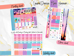 August Sunset in Paradise -for Laurel Denise Planner stickers - Portrait, Mini, Vertical, Horizontal & Project