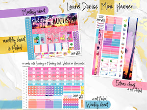 August Sunset in Paradise FOIL -for Laurel Denise Planner stickers - Portrait, Mini, Vertical, Horizontal & Project