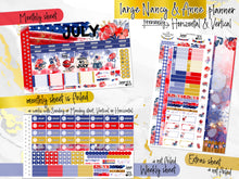 Load image into Gallery viewer, July Freedom FOIL -for Laurel Denise Planner stickers -Scout/Portrait, Anne/Vertical, Nancy/Horizontal, Small/Mini