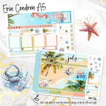 Load image into Gallery viewer, July Lazy Days monthly - Erin Condren Vertical Horizontal 7&quot;x9&quot;, Happy Planner Classic, Mini &amp; Big