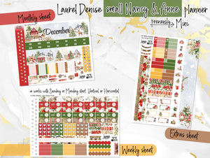New Release December Winter Pines for Laurel Denise Planner stickers - Scout/Portrait, Anne/Vertical, Nancy/Horizontal, Rose/Project & Mini