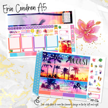 Load image into Gallery viewer, August Sunset in Paradise monthly - Erin Condren Vertical Horizontal 7&quot;x9&quot;, Happy Planner Classic, Mini &amp; Big