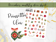 Load image into Gallery viewer, New Release December Poinsettia Glow Planner Stickers – Matching Extras + Bundle &amp; Save!