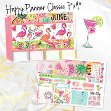 Load image into Gallery viewer, June Hello Summer FOILED monthly - Erin Condren Vertical Horizontal 7&quot;x9&quot;, Happy Planner Classic